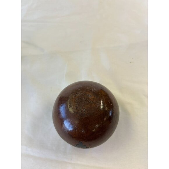 Handcrafted Brown Ceramic Navajo Pottery Vase With Red & Black Geometric Design - Picture 2 of 3